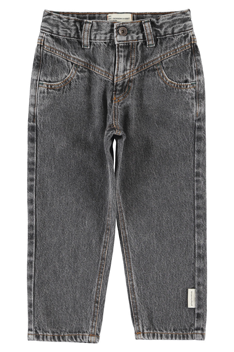 Mom fit trousers | washed black denim, Piupiuchick