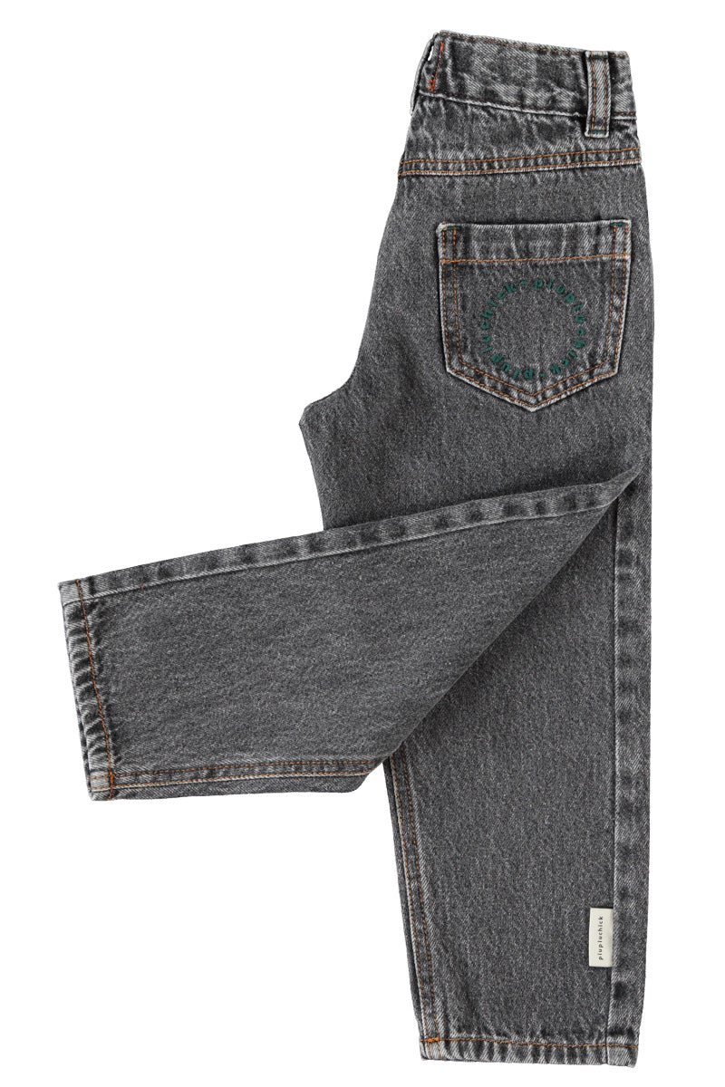 Mom fit trousers | washed black denim, Piupiuchick