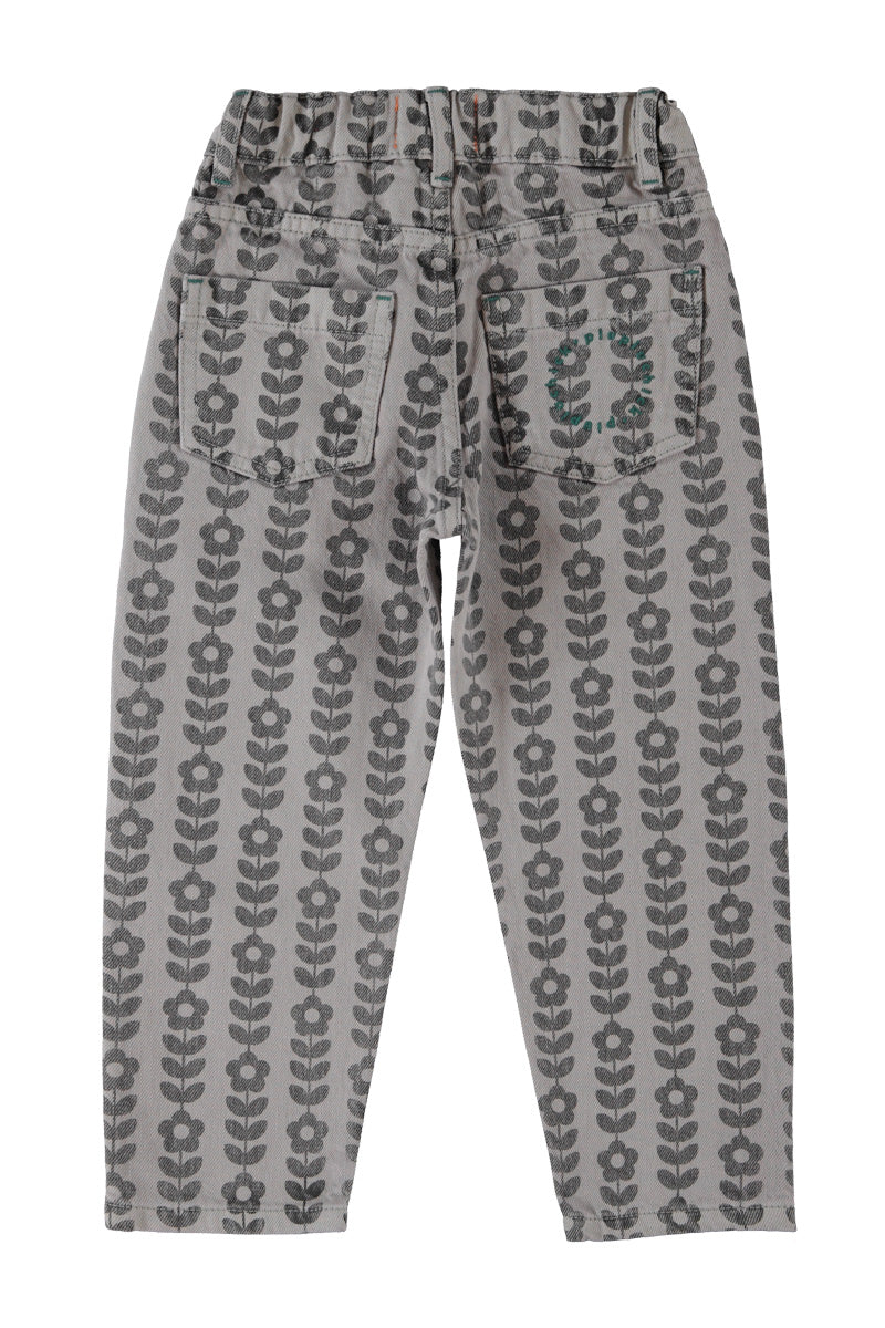 Mom fit trousers | grey with black flowers, Piupiuchick