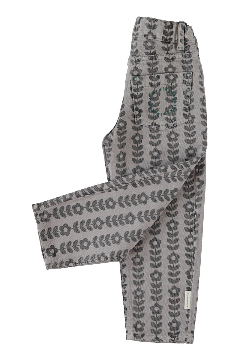 Mom fit trousers | grey with black flowers, Piupiuchick