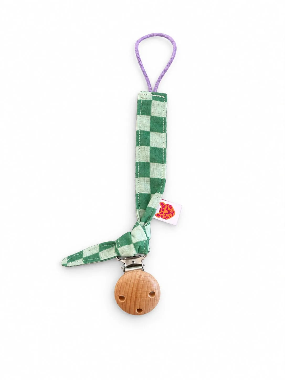 Speenkoord knoop groen geruit, Ribelli colori