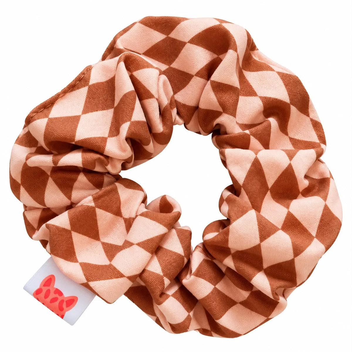 Scrunchie Peach cognac ruit, Colori Ribelli