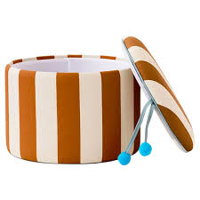 Pouffy cilinder with storage Brown, Kidsconcept