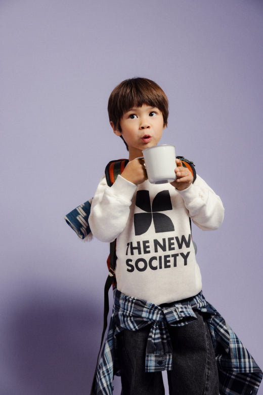 TNS Logo Sweatshirt Whisper White Melange, The New Society