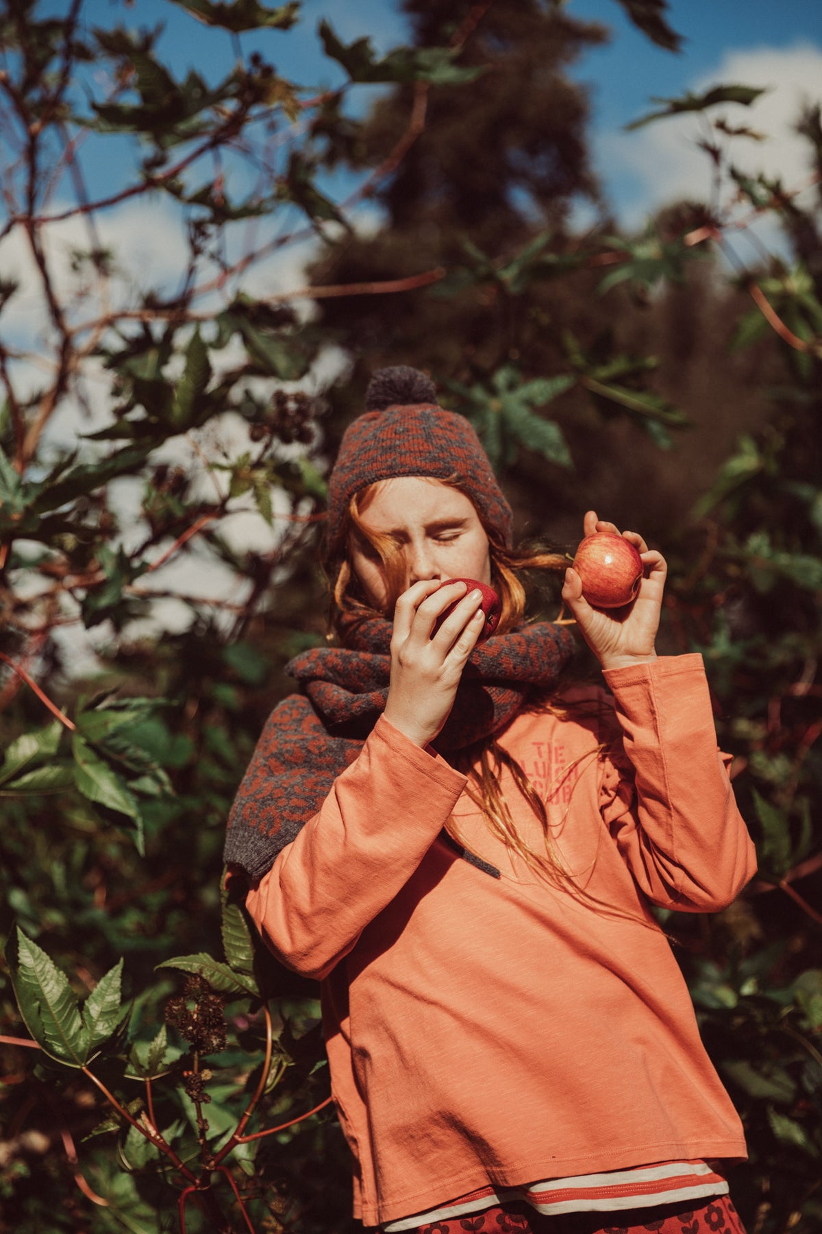 Longsleeve t-shirt | pink with apple print, Piupiuchick