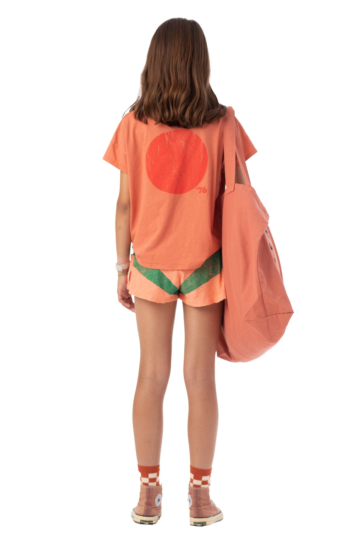 Terry shorts coral and green print, Piupiuchick