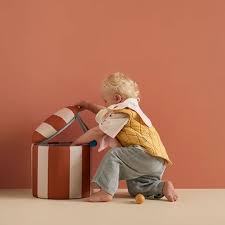 Pouffy cilinder with storage Brown, Kidsconcept