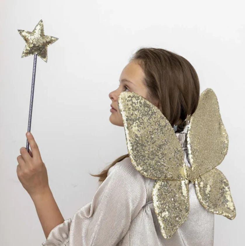 Sparkle sequin wings gold, Mimi & Lula.