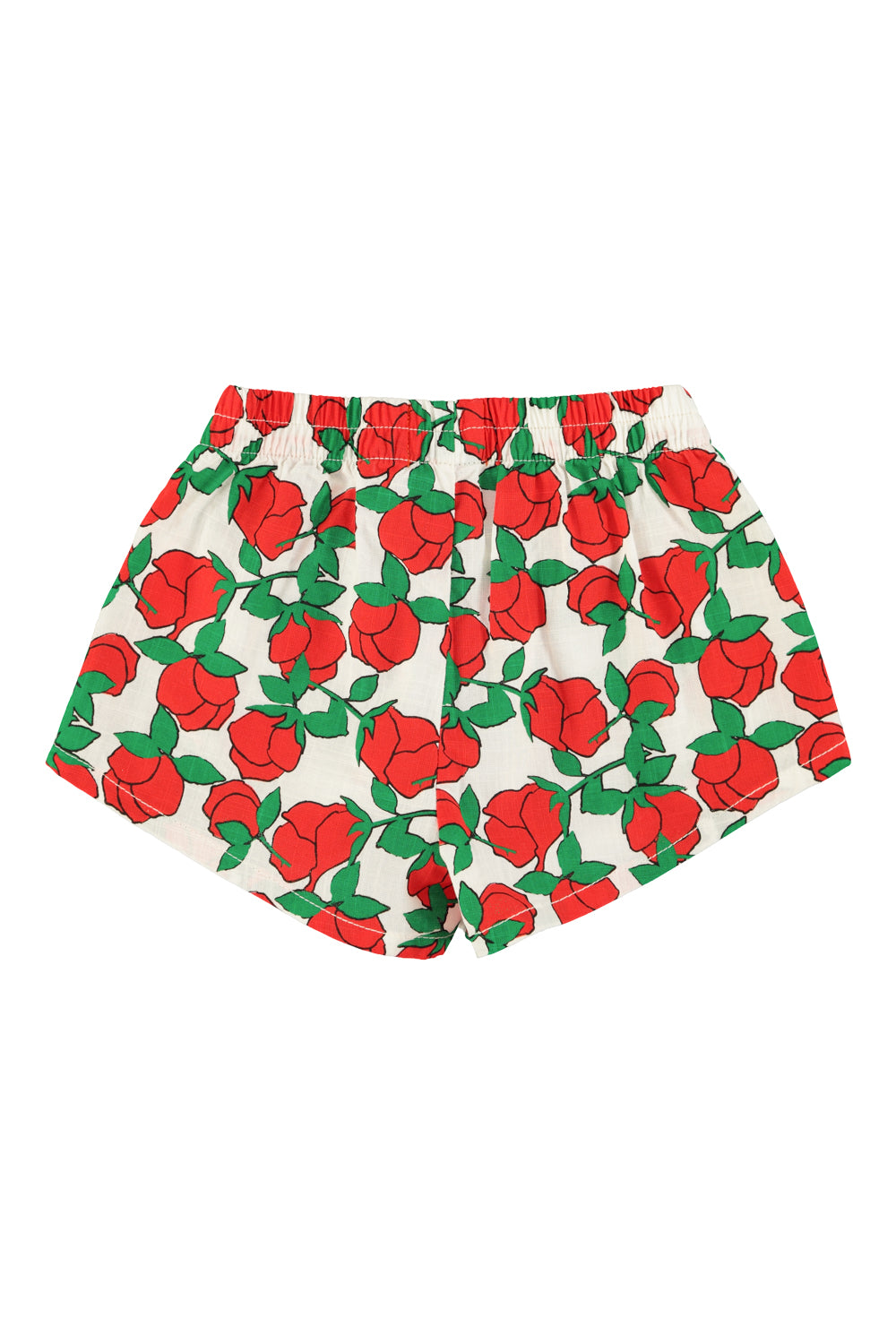 Shorts ecru with red roses print, Piupiuchick