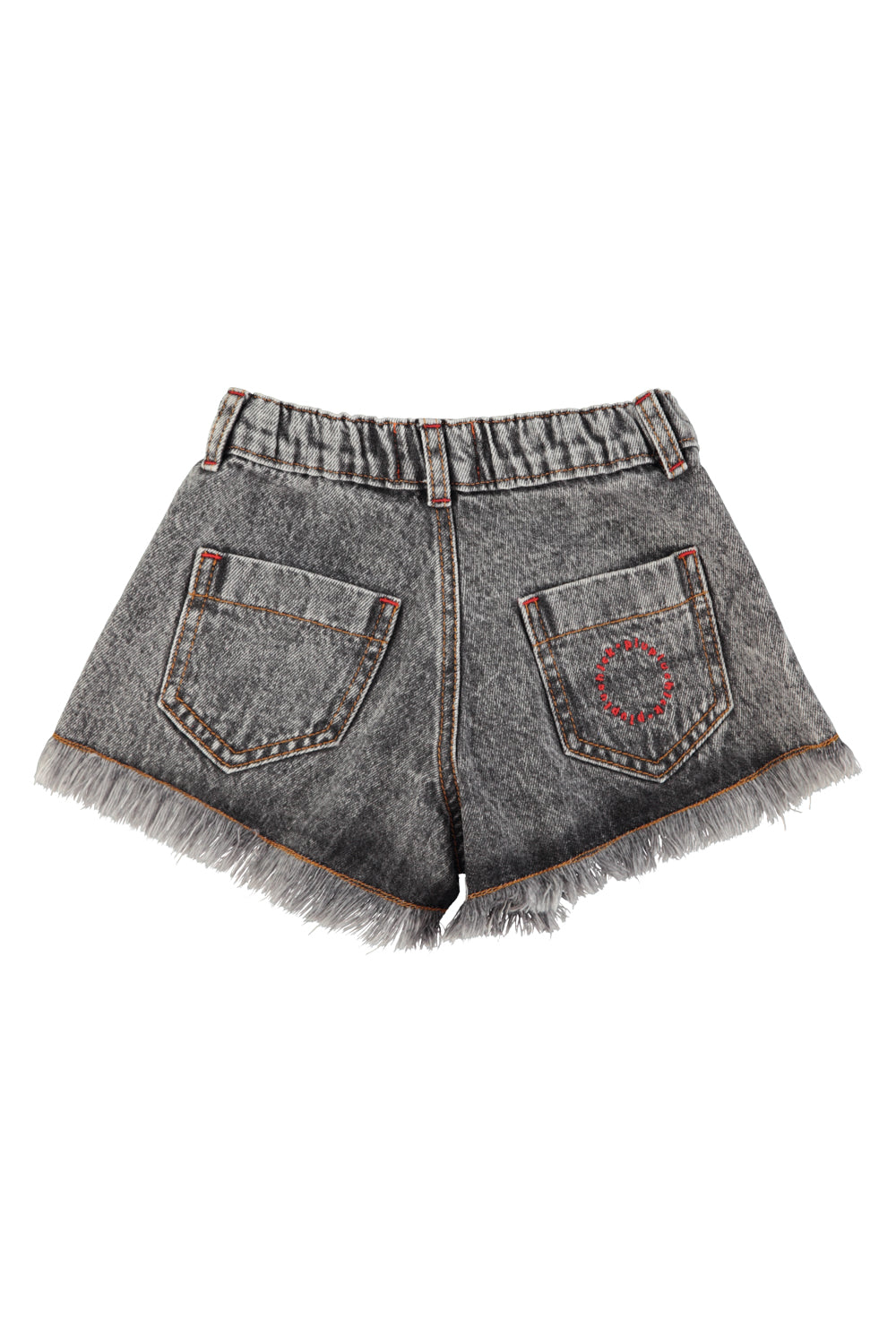 Short with fringes washed black denim, Piupiuchick