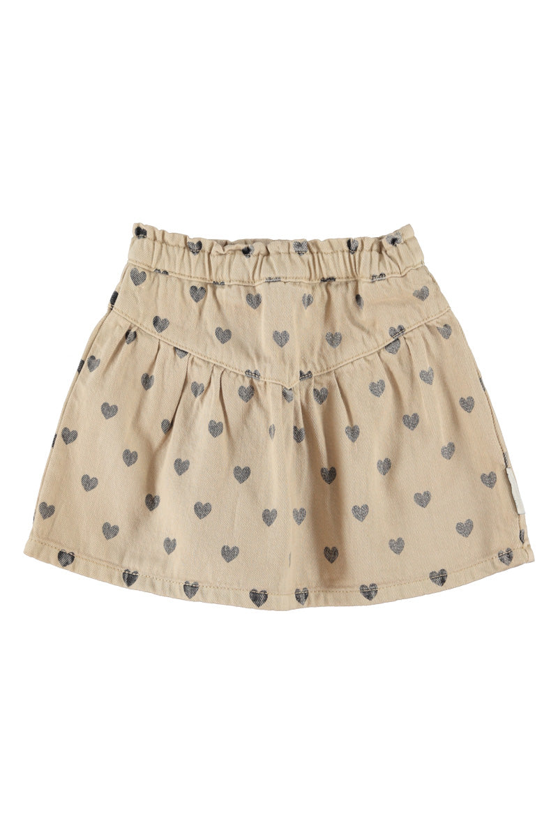 Short skirt | beige with black hearts, Piupiuchick