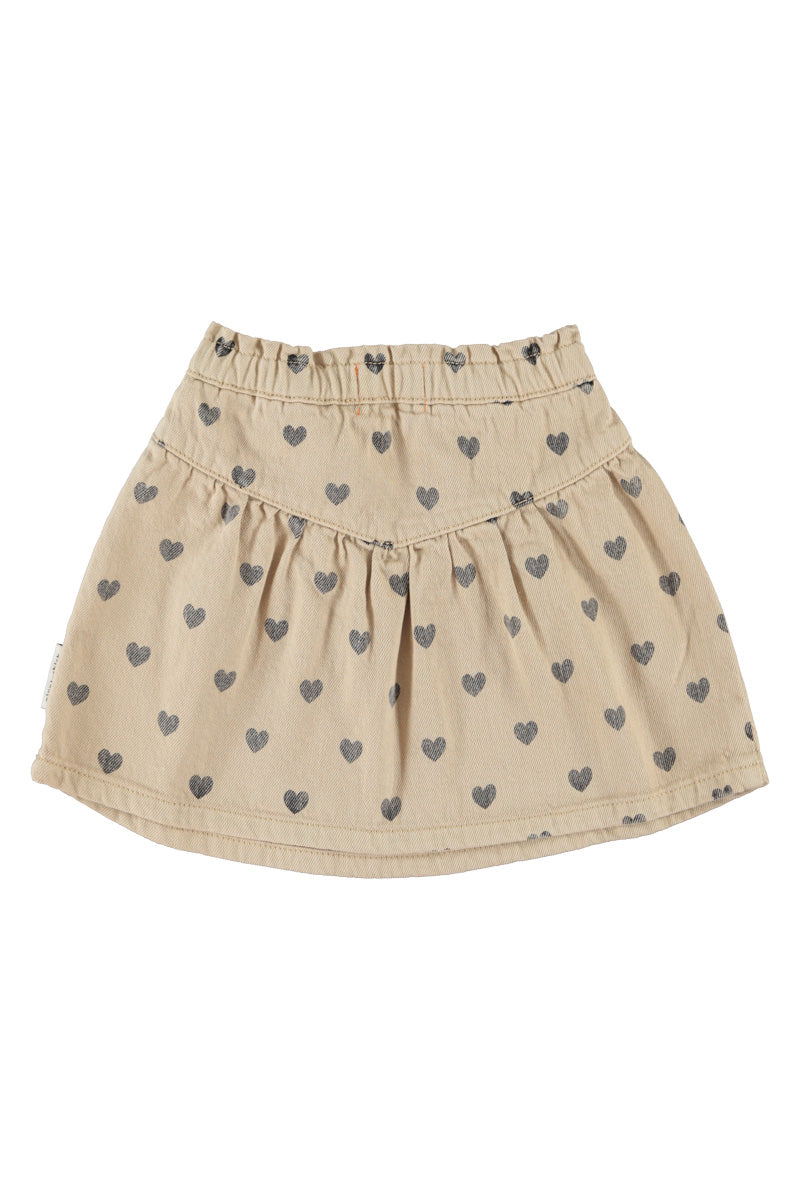 Short skirt | beige with black hearts, Piupiuchick