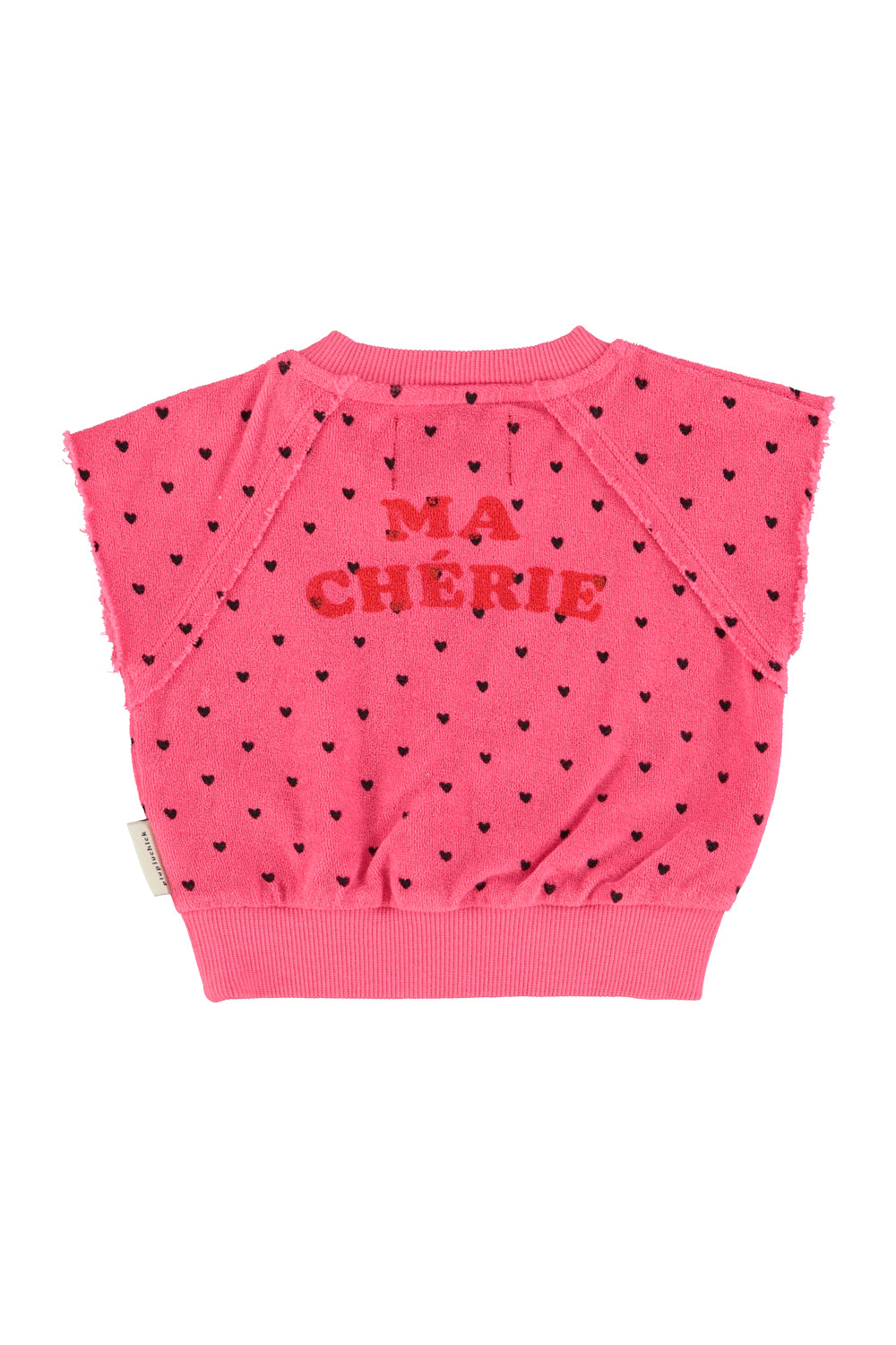 Sleeveless sweatshirt pink with cherry print, Piupiuchick