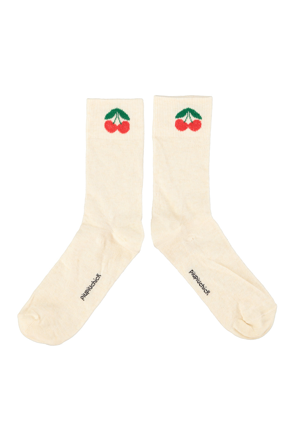 Socks ecru with cherry print, Piupiuchick