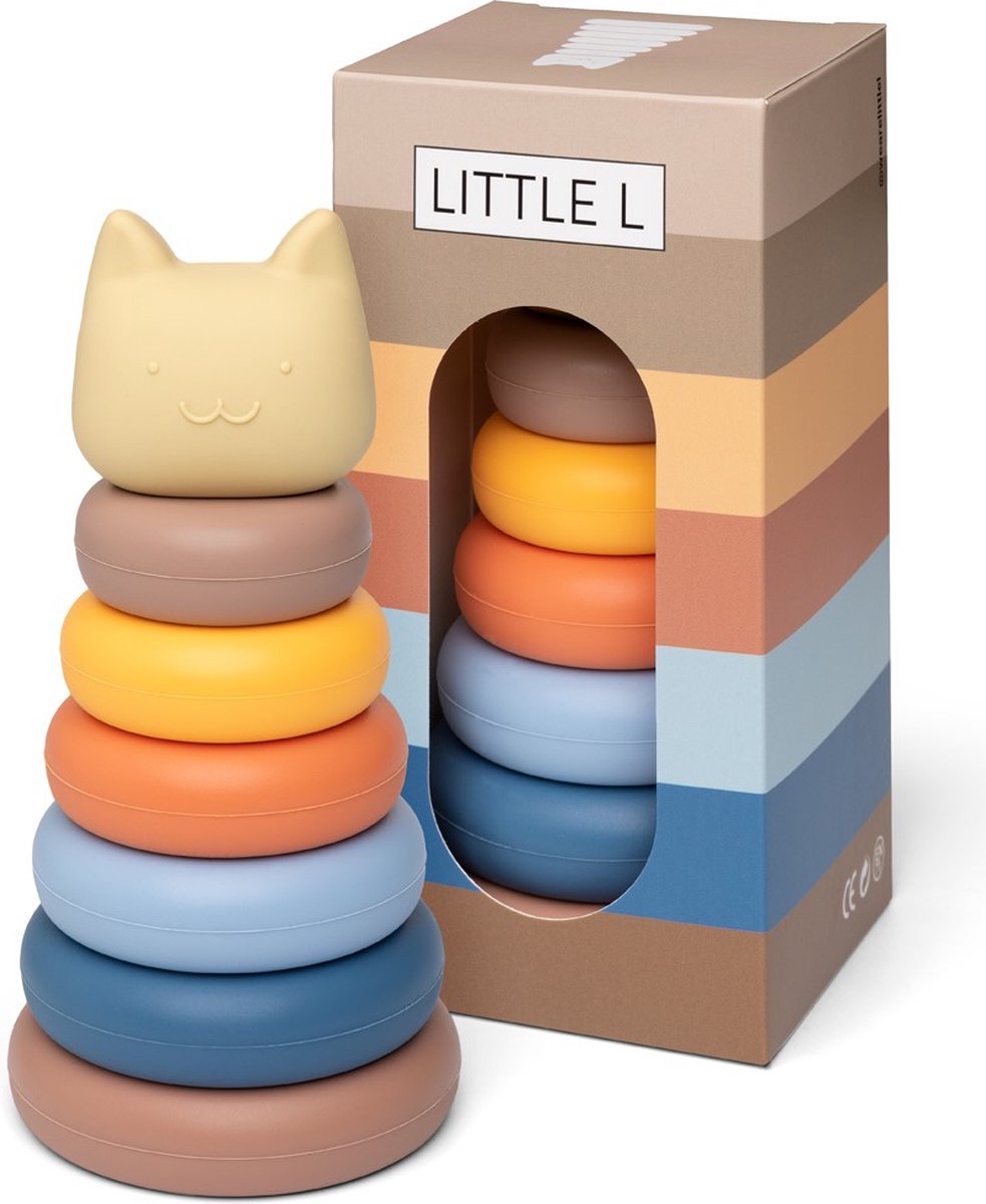 Stapeltoren Kat - Beige en Blauw, Little L