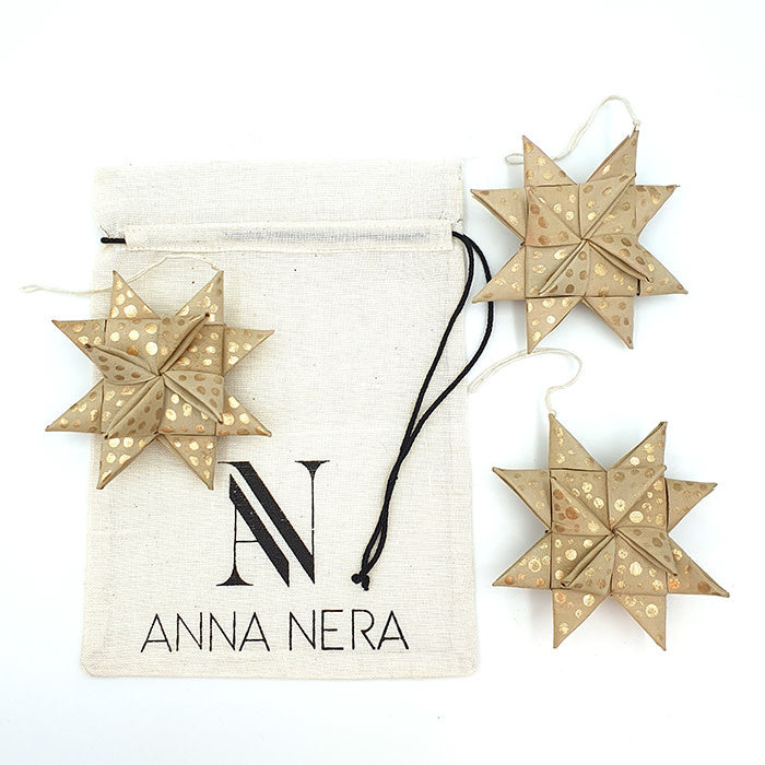 ster goud palmblad set van 3, Anna Nera Hedgehog & Deer