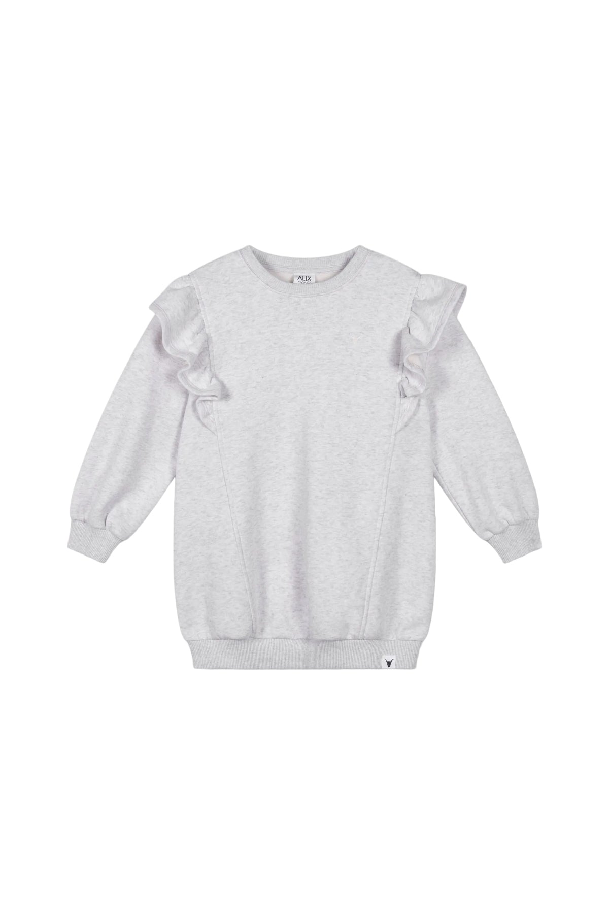 sweat ruffle dress light grey melange, Alix The Label