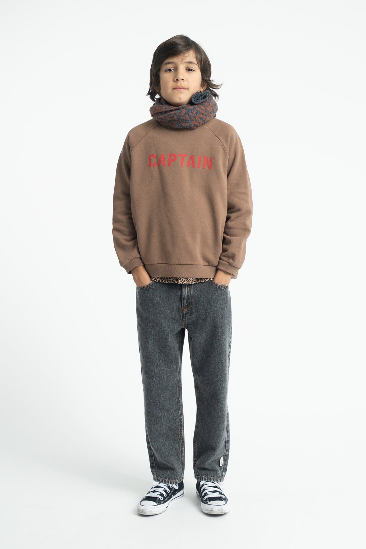 Sweatshirt | brown with "captain" print, Piupiuchick