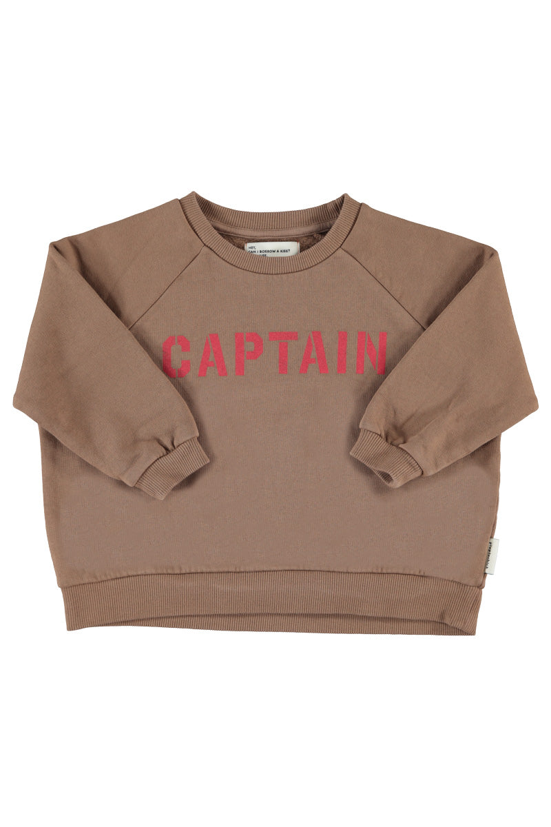 Sweatshirt | brown with "captain" print, Piupiuchick