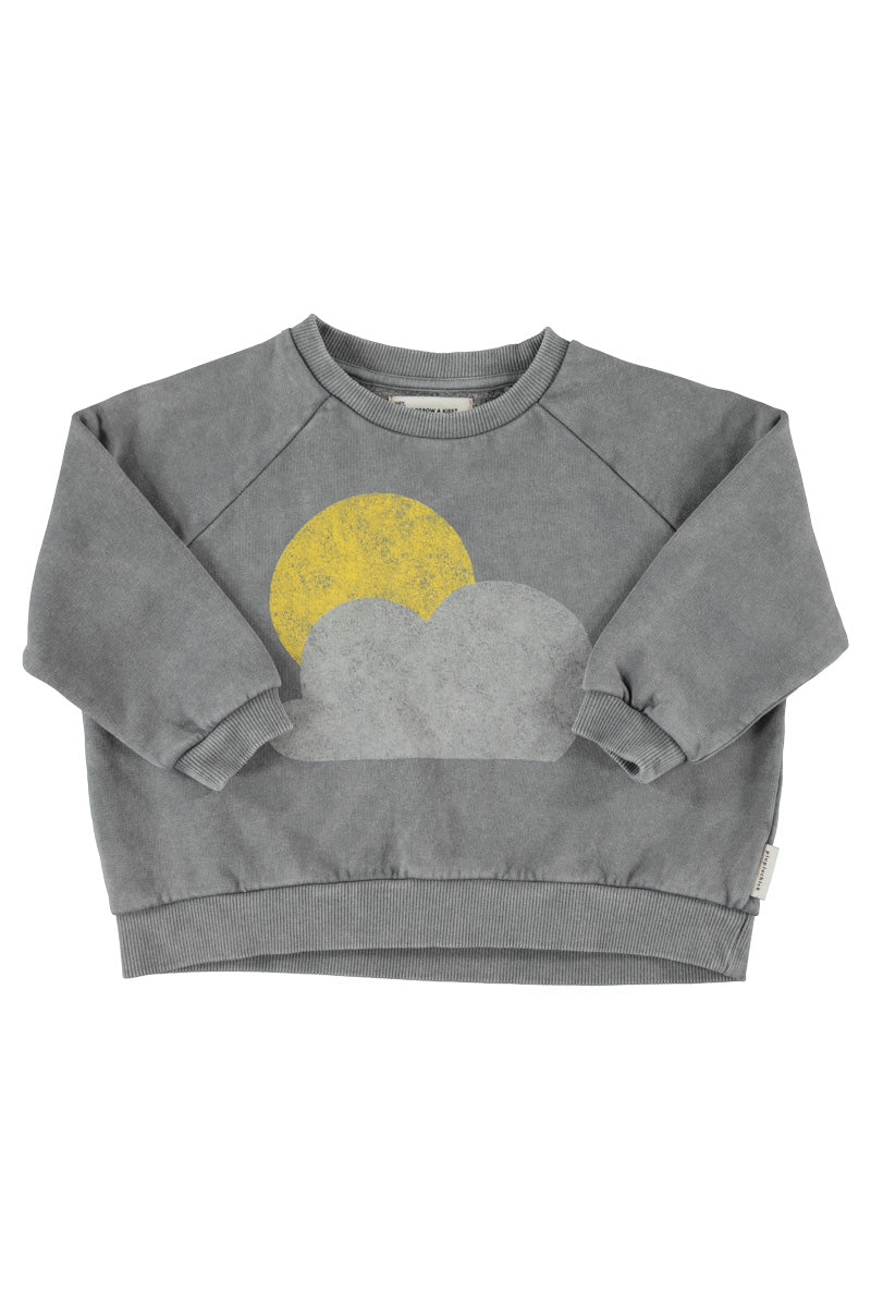 Sweatshirt | grey with sun & cloud print, Piupiuchick