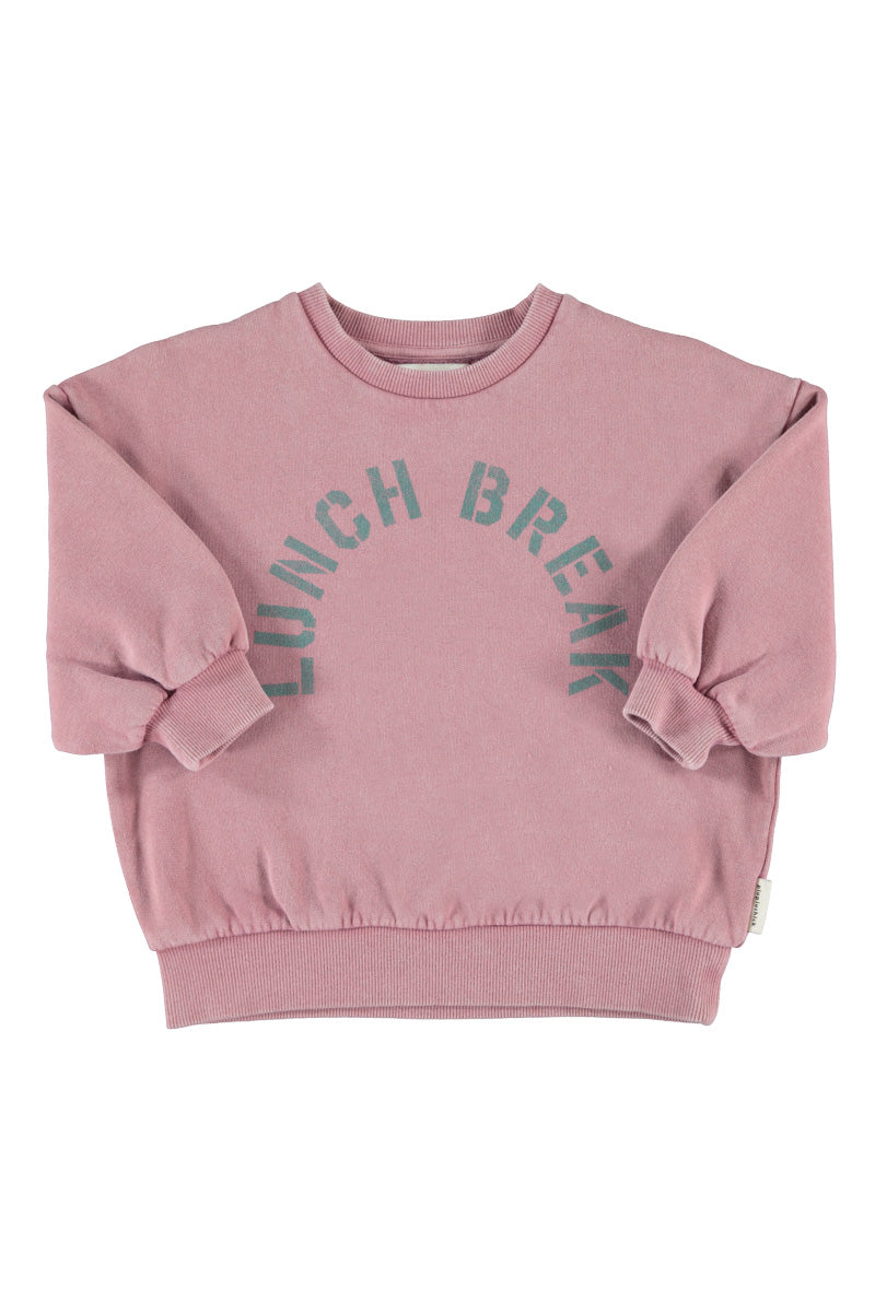 Oversized sweatshirt | pink with "lunch break" print, Piupiuchick