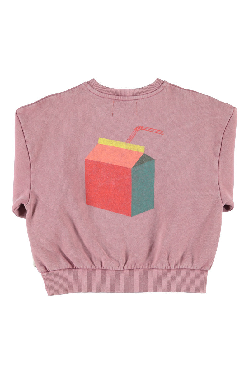 Oversized sweatshirt | pink with "lunch break" print, Piupiuchick