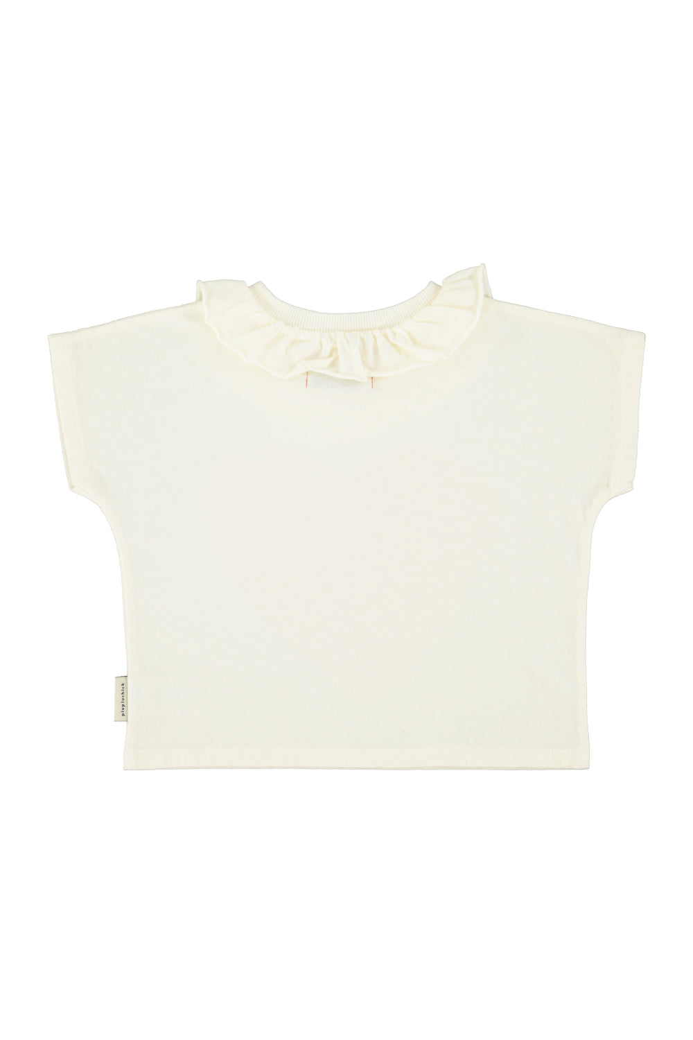 T-shirt collar ecru with red haert print, Piupiuchick