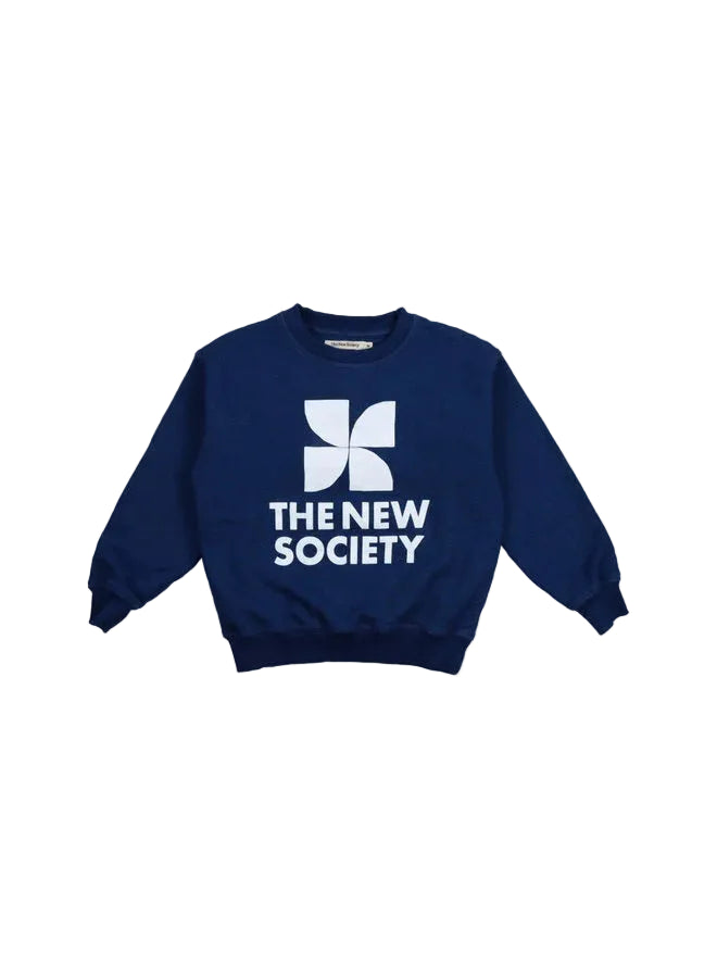 TNS logo sweater indigo denim, The New Society
