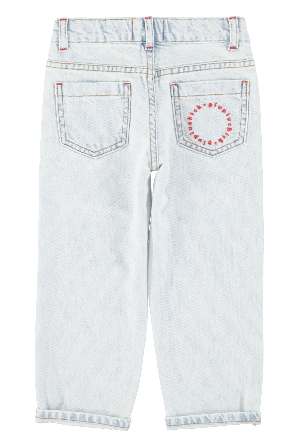 Unisex trousers washed light blue denim, Piupiuchick