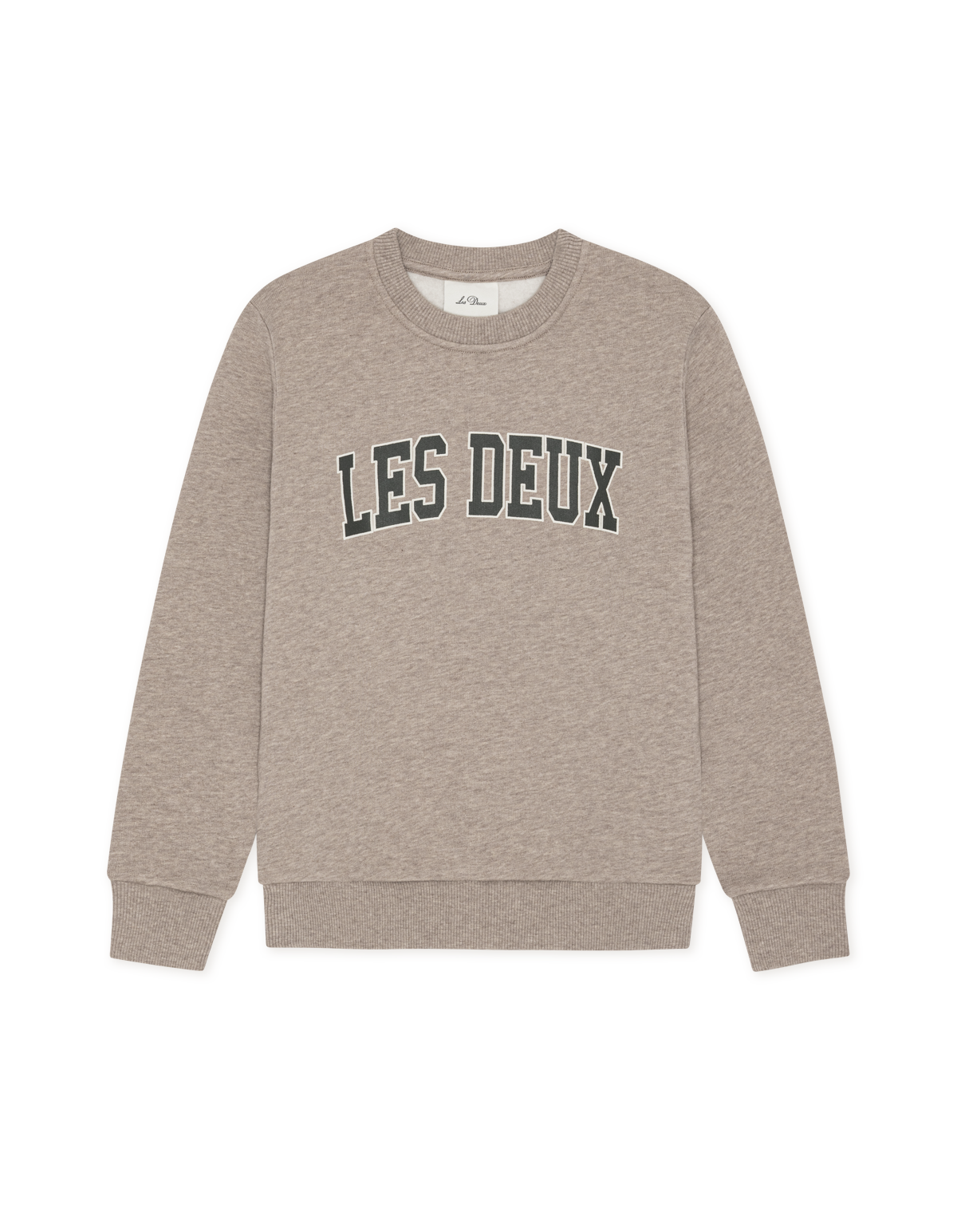 College sweater dark sand melange, Les Deux