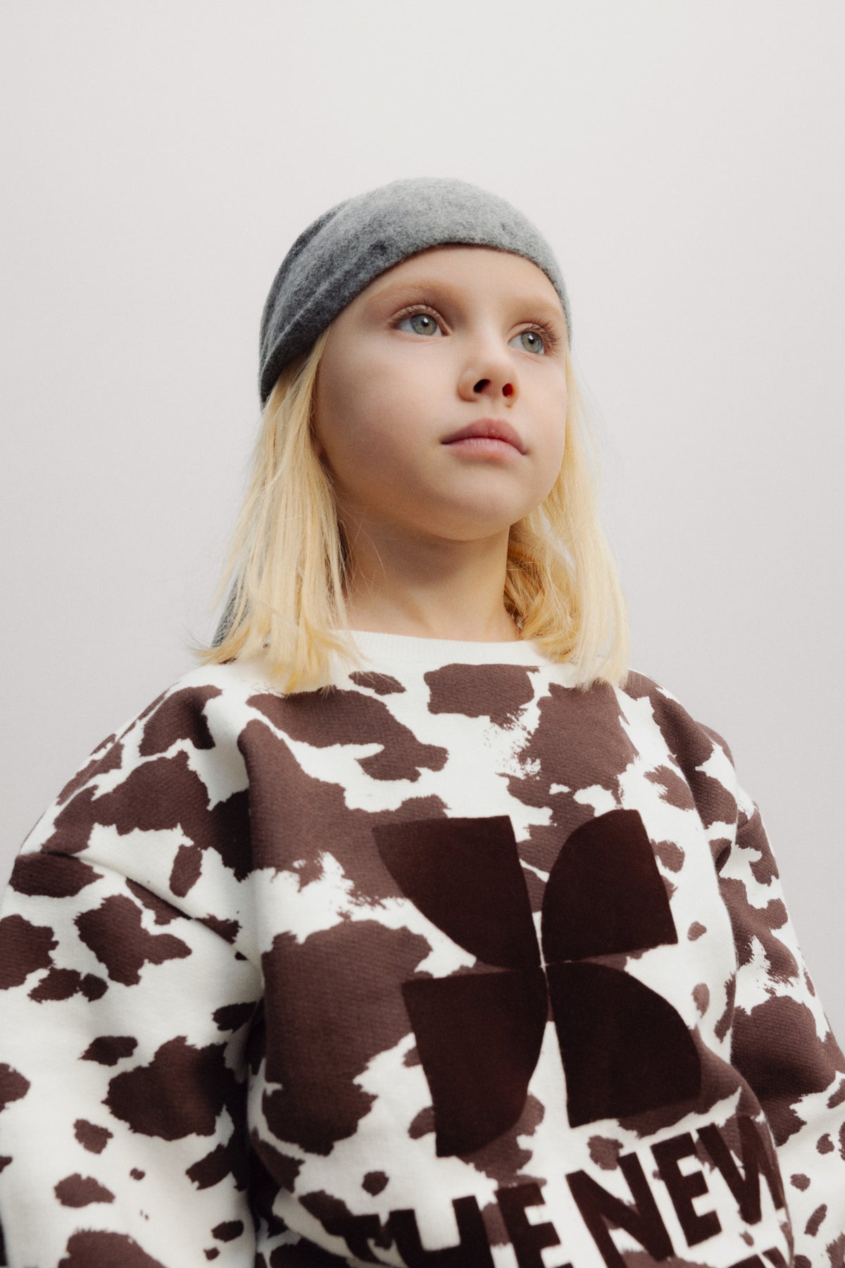 TNS Logo Sweatshirt Cow Print, The New Society